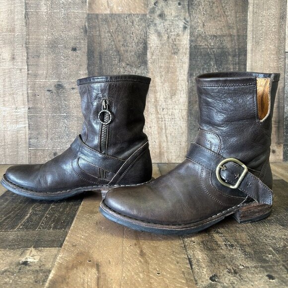 Fiorentini Baker Side Zip Ankle Brown Boots Womens EUR 35 US 5 - Picture 1 of 12